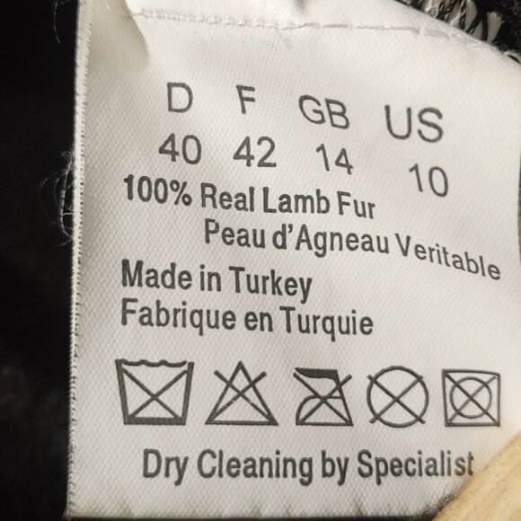 Olsen Europe Womens Lamb Fur Coat Size 10 Brown Shearling Button Closure Turkey - Picture 6 of 13